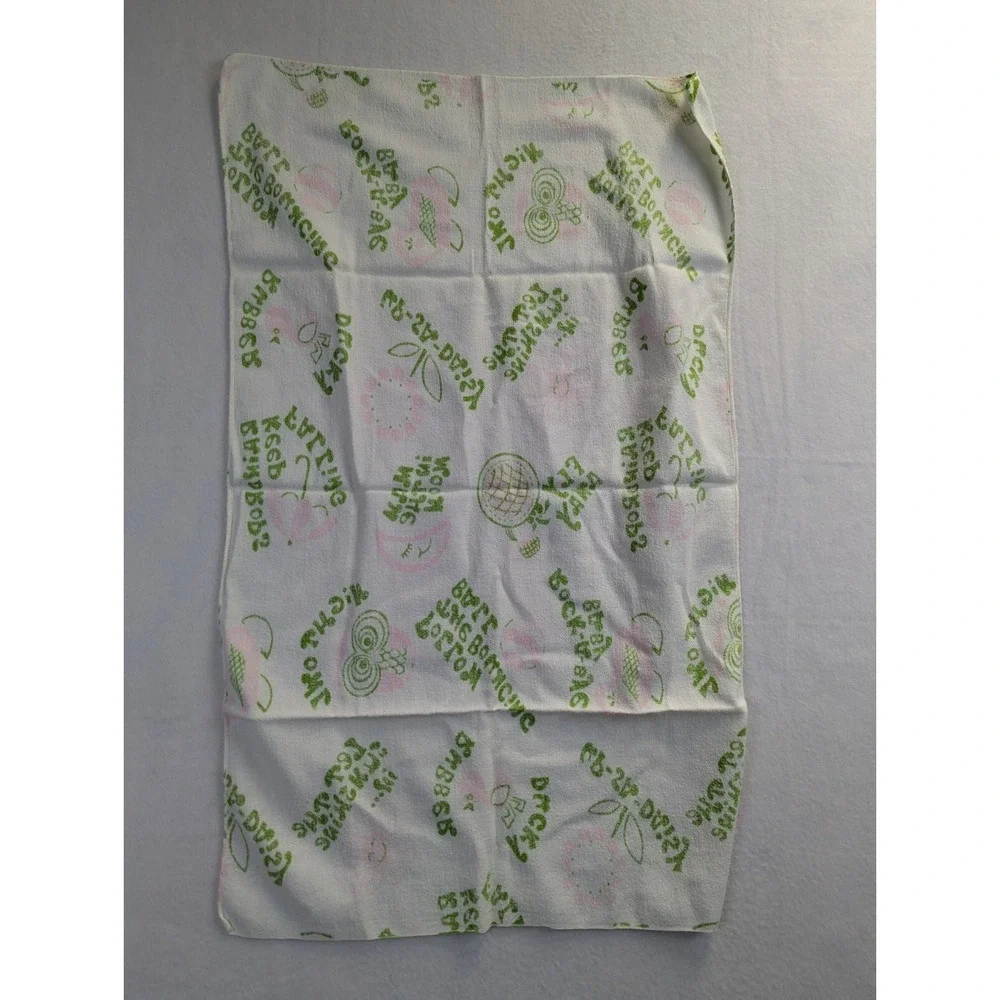 Vintage Flannel Baby Receiving Blanket Green‎ Pink